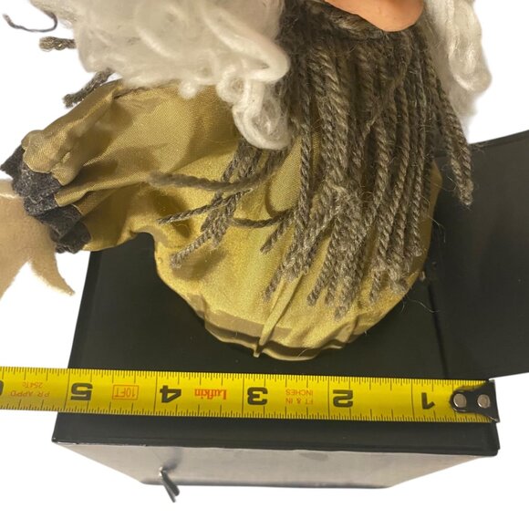 Vintage Jack-In-The-Box Scarecrow Witch Figure Black Metal Box Halloween Prop - Picture 8 of 8
